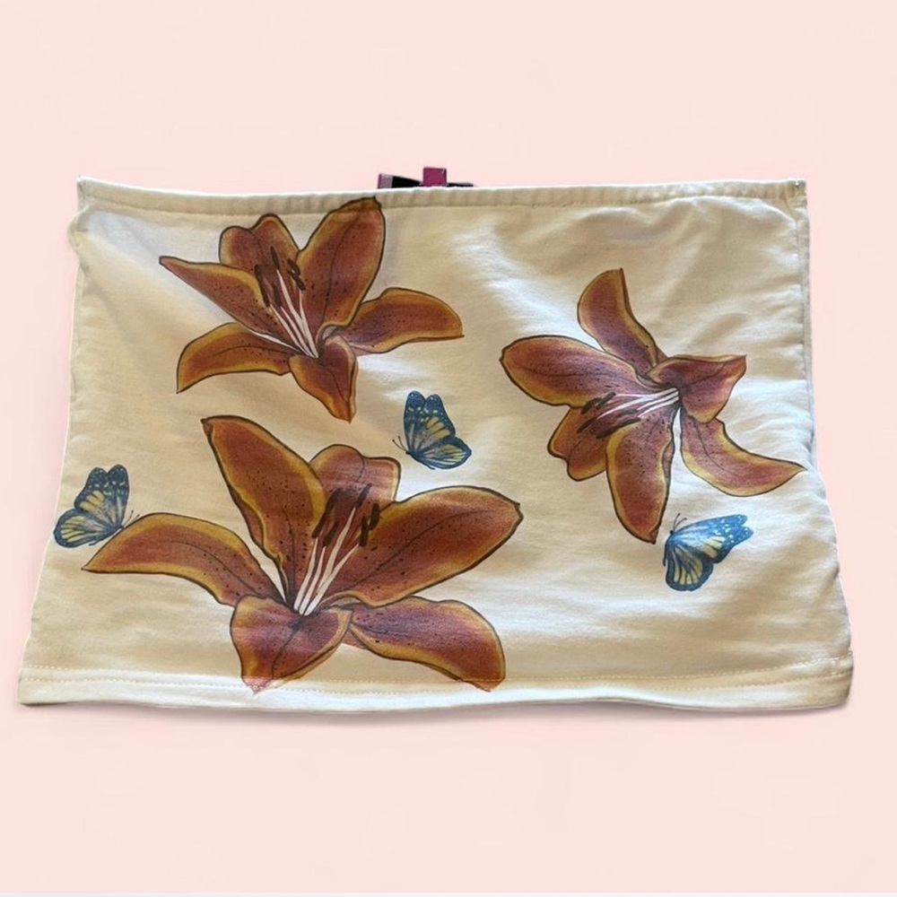 Edikted hibiscus butterfly tube top